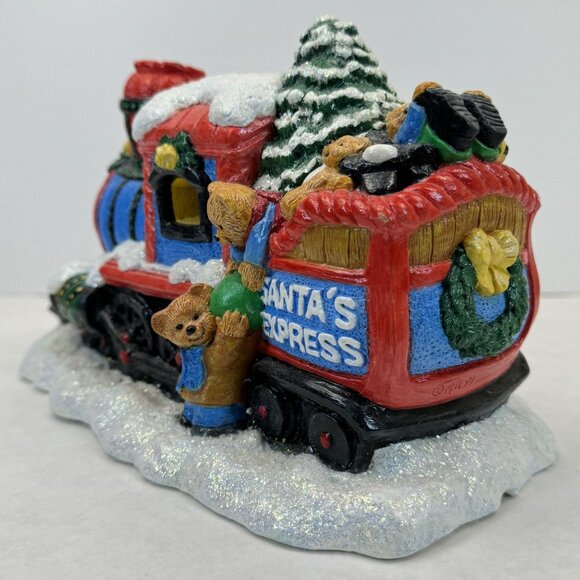 Vtg Accents Unlimited Santas Express Light-Up Christmas Train Figurine Set Bears - Picture 4 of 16